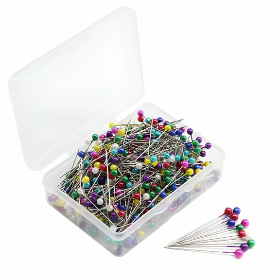 VANIDO 500 PCS Sewing Pins Straight Pin for Fabric,Pearlized Ball Head Quilting Pins Long,Multicolor Corsage Stick Pins