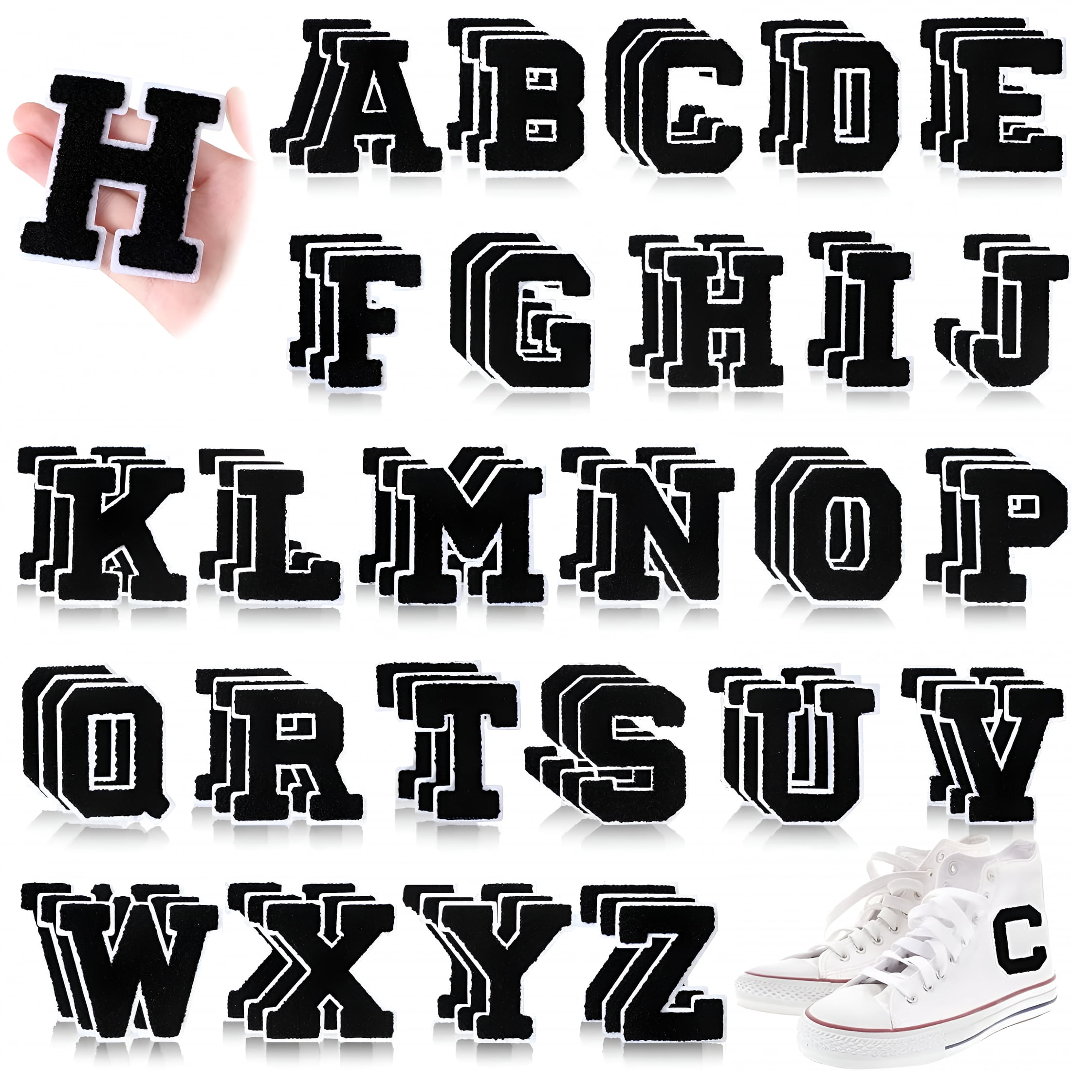 78 Letters VANIDO 78 Pcs Chenille Letters Patches Iron On Large 2.76