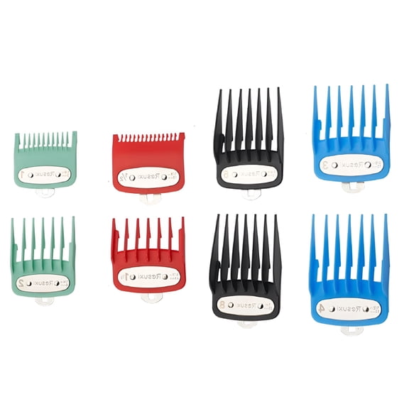 VANIDO 8 Pack Clipper Guards, Color Coded Hair Cutting Guide Attachments with Metal Clip, Universal Fit for Full Size Blades