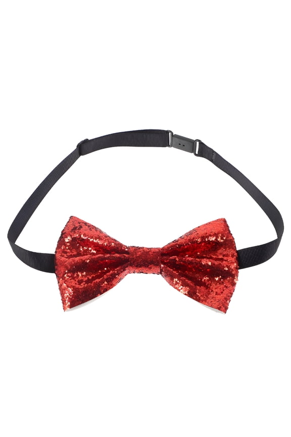 Adjustable Red Bow Tie for Men with Glitter for Wedding and Parties Red Bowtie Men