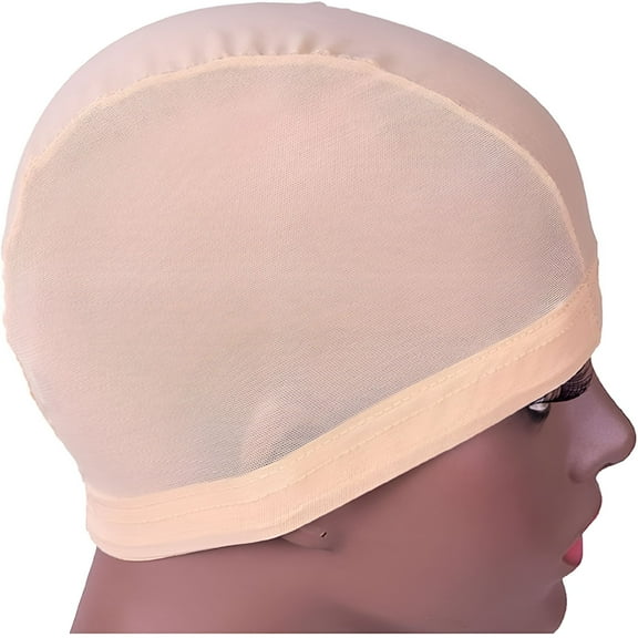 VANIDO Adjustable Wig Cap Small/Large/Extra Large Cap Black Woven Wig Tool Lace Wig Cap Knitted Cap for Wig (Color: Mesh Beige L)