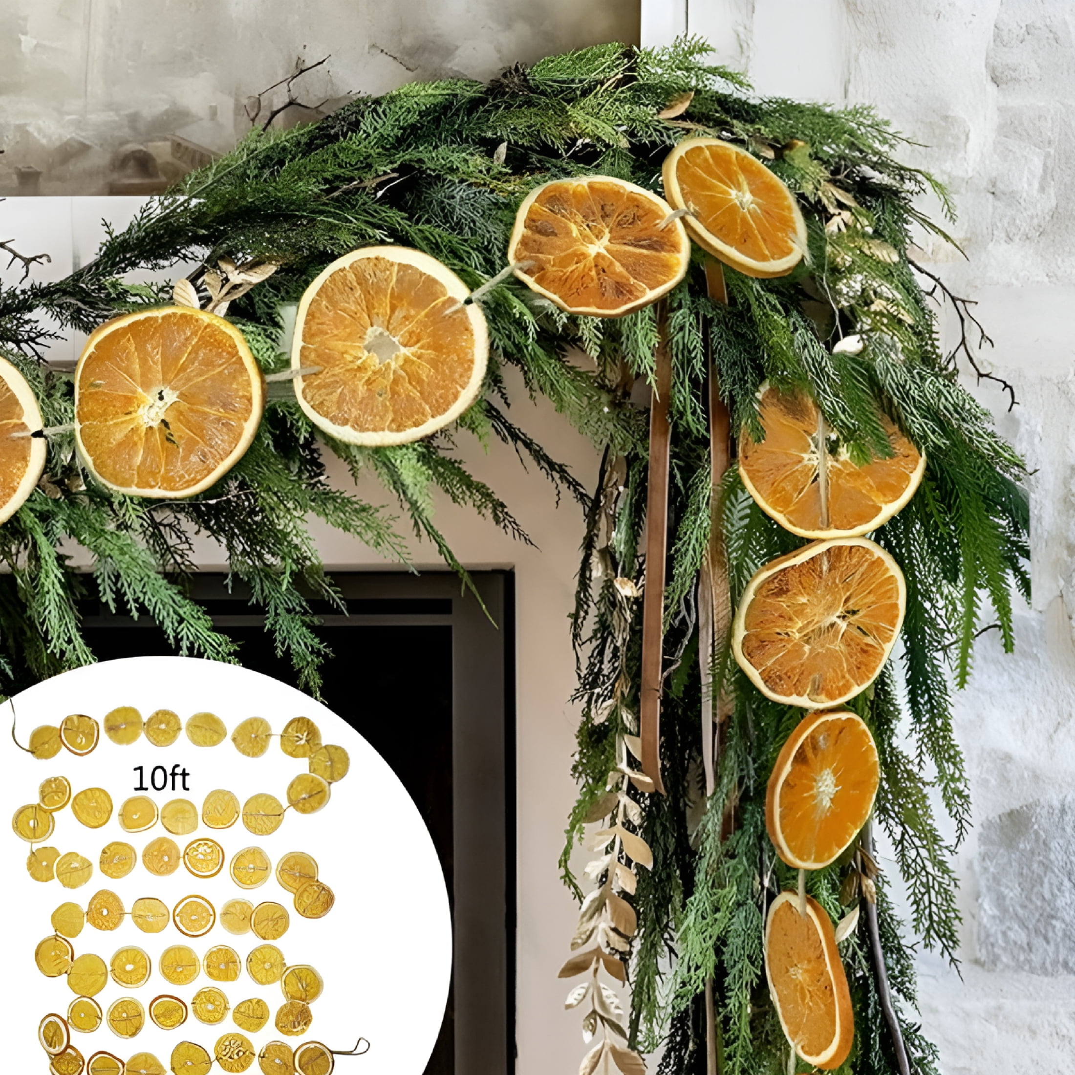 VANIDO Christmas Decorations - 10ft Dried Orange Slice Fall Christmas