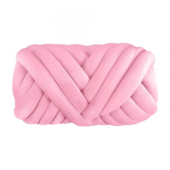 VANIDO Chunky Yarn Jumbo Tubular Yarn Washable Tube Giant Yarn Arm Knitting Soft Yarn 250G Bulky Yarn for Macrame,Crochet,Scarf,Weaving,Pet Bed Pink