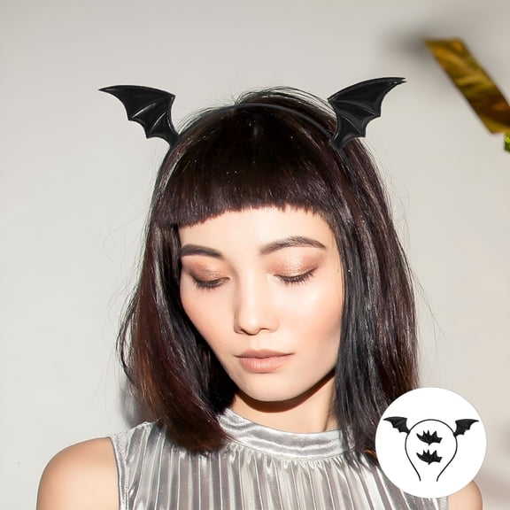 VANIDO Cosplay Headbands 1 Set Black Bat Shaped for Women