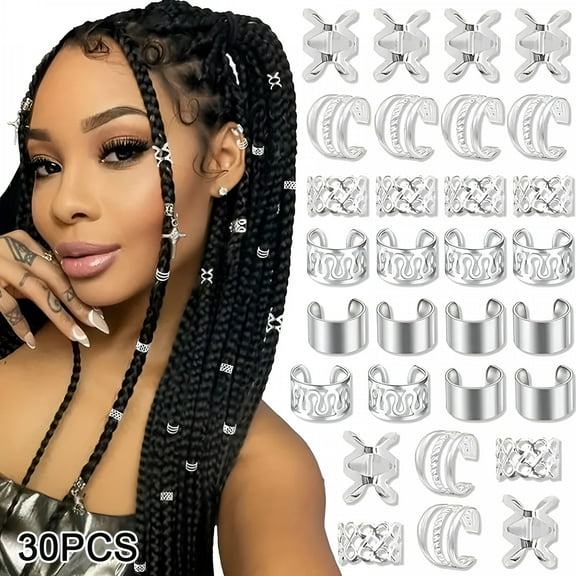 VANIDO Dreadlock Hair Rings Adjustable Cuffs Clip Hair Braids Dirty Braids Bead Hairpin Hair Accessories Headwear For Women Girls