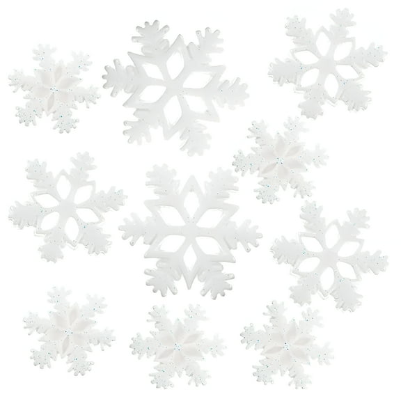 VANIDO Exquisite Mini Snowflake Decor,Resin Snowflake Buttons for Creative Christmas Embellishment Amp; Diy Craft,Enhancing Your Holiday Spirit (60 Pieces,Multiple Sizes)