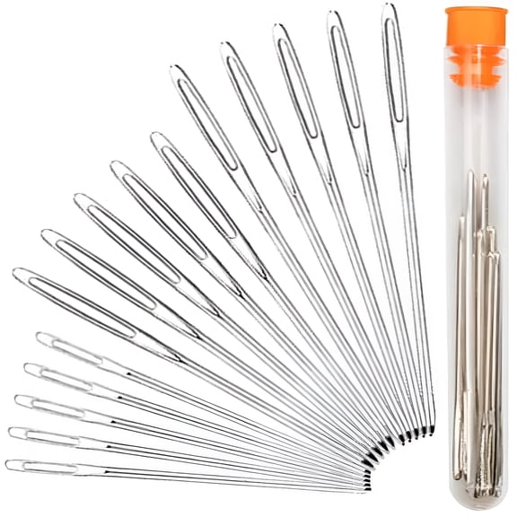 VANIDO Large-Eye Blunt Needles,Stainless Steel Yarn Knitting Needles,Sewing Needles,Crafting Knitting Weaving Stringing Needles,Perfect for Finishing Off Crochet Projects
