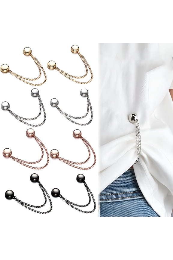 Multi-Function Magnetic Clothing Clips, Magnetic Shirt Clips for Women Clothing, T-Shirt Shortening Magnetic Closure for Cinch T-Shirt Hems, Collar, Pants Hems (8 Pack)