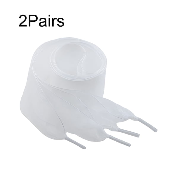 VANIDO Organza Ribbon Shoelaces - 4Cm Wide Snow Yarn Laces 120Cm Long for Sneakers,Boots,And Fashion Shoes Lace Shoe Laces