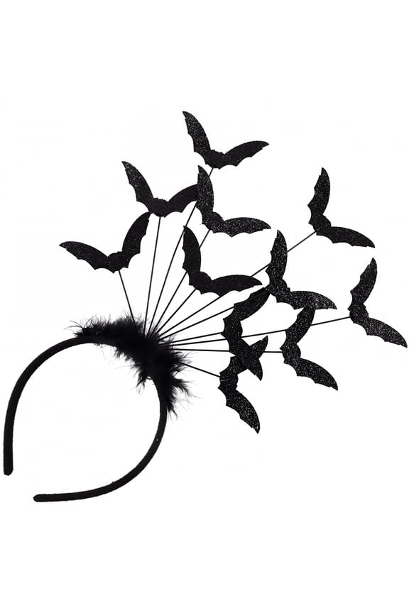 Party Headband Black Plastic Bat Shape 1Pcs