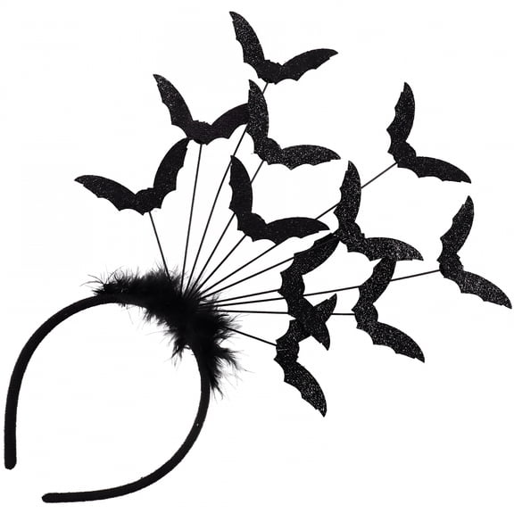 VANIDO Party Headband Black Plastic Bat Shape 1Pcs