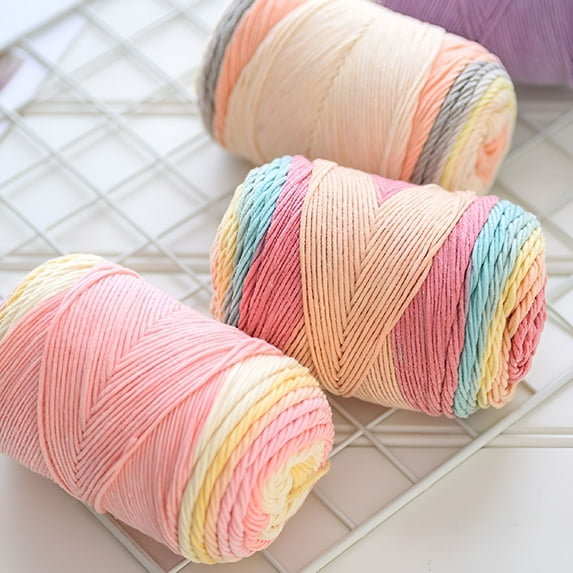 VANIDO Rainbow Cotton Yarn Segment Dyeing Milk Cotton Yarn Diy Hand ...