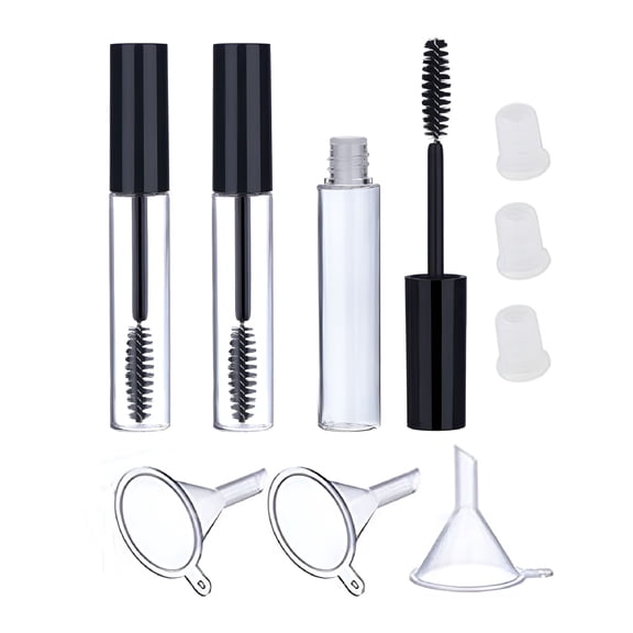 VANIDO Refillable 3Pcs 10ml Empty Mascara Tube Wand Eyelash Cream Container Bottle