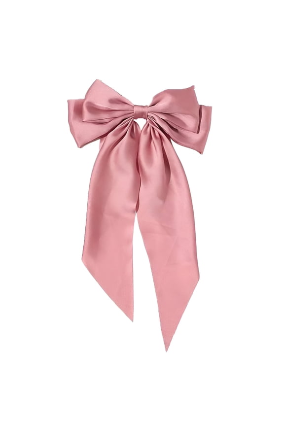 Satin Bow for Hair Fashion Women Hairpin Clip Ribbon Vintage Hair Hairclip Satin Bow Bowknot Headband Hair Accessories for Women Pink