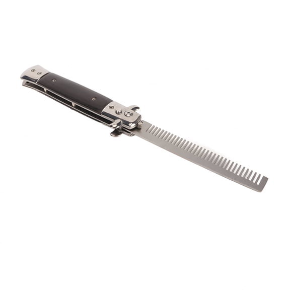 TUWAFE Switchblade Comb Automatic Push Button Foldable Pocket Oil Comb