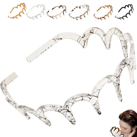 VANIDO U Shape Fashion Tooth Hair Comb Headband, High Cranium Head Bands for Women's Hair, Reversible Headbands with Teeth for Women Gifts for Teen Girls