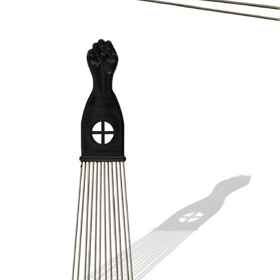 VANIDO Wide Comb 2pcs Hair Pick Metal Picks for Afro Hair Hair Picks for Men Afro Combs Fist Pick for Hair Comb for Hair Styling, 9.06"X2.95"X0.39"