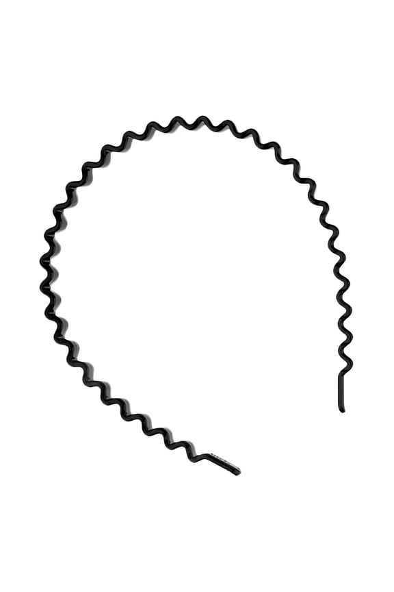 Women's Comb Hair Band Zigzag Headband Hair Band Headgear for Running Football - Black, as described