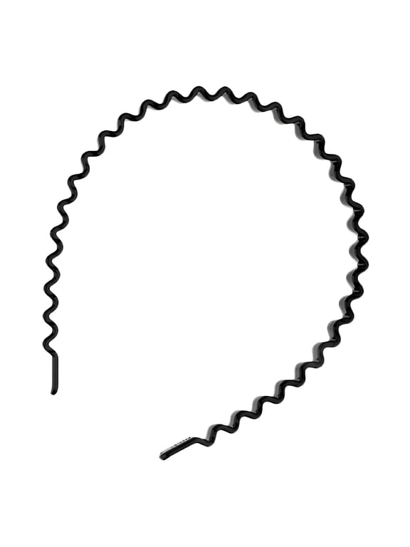 Women's Comb Hair Band Zigzag Headband Hair Band Headgear for Running Football - Black, as described