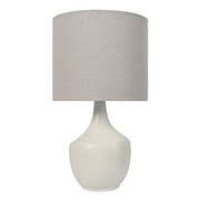 Mainstays 22 in Vanilla Dream Ceramic Table Lamp with Oatmeal Linen Shade