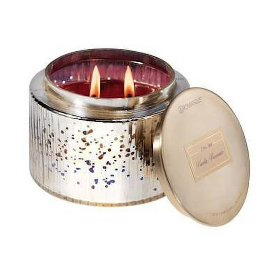 VANILLA ROSEWATER Aromatique Metallic Glass 21 oz Scented Jar Candle