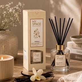 Reed Diffuser Set with Sticks, 3.7 fl oz, Vanilla Scented Home Fragrance