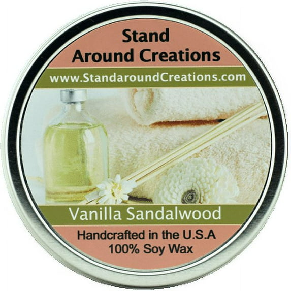 VANILLA SANDALWOOD TIN 16-OZ. ALL NATURAL SOY CANDLE