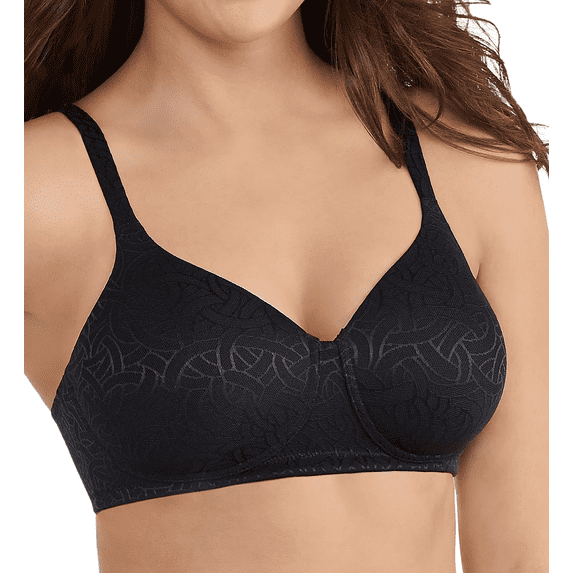 VANITY FAIR Black Jacquard Body Shine Full Coverage Bra, US 38D, UK 38D, NWOT