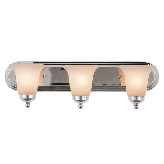 Trans Globe Bel Air Series CB-3503 PC Vanity Bar, 60 W, 3-Lamp, E26 Lamp, Metal Fixture, Polished Chrome Fixture