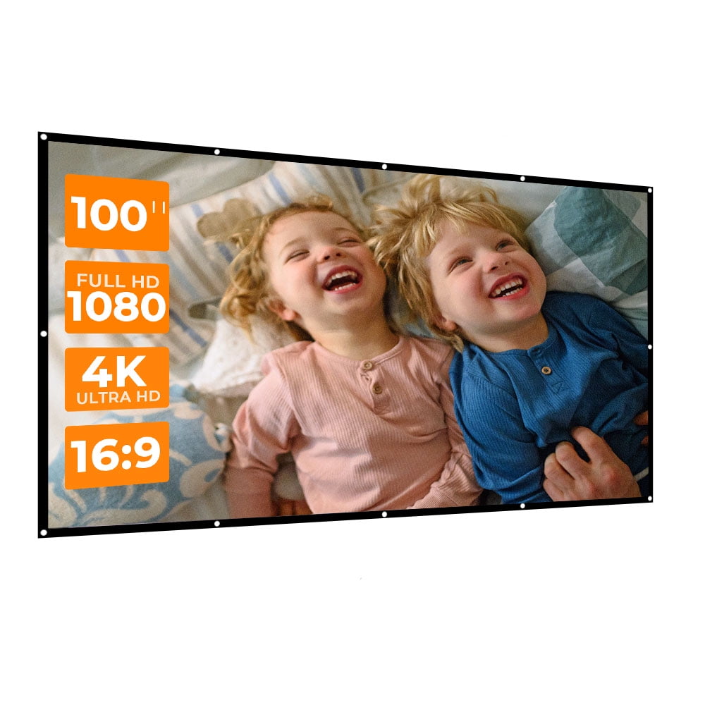 VANKYO 100" Projector Screen, 16:9 HD Anti-crease Foldable Projection Movie Screen