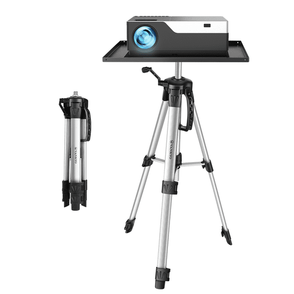 VANKYO Aluminum Tripod Projector Stand, Adjustable Laptop/Computer Stand, Multi-Function Stand, Adjustable Height 17'' to 46'' with Plate and Carrying Bag
