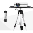 thumbnail image 1 of VANKYO Aluminum Tripod Projector Stand, Adjustable Laptop Stand, Multi-Function Stand, Computer Stand Adjustable Height 17'' to 46'' for Laptop with Plate and Carrying Bag (Silver), 1 of 6