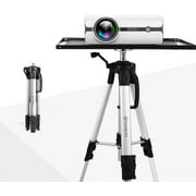 VANKYO Aluminum Tripod Projector Stand, Adjustable Laptop Stand, Multi-Function Stand, Computer Stand Adjustable Height 17'' to 46'' for Laptop with Plate and Carrying Bag (Silver)
