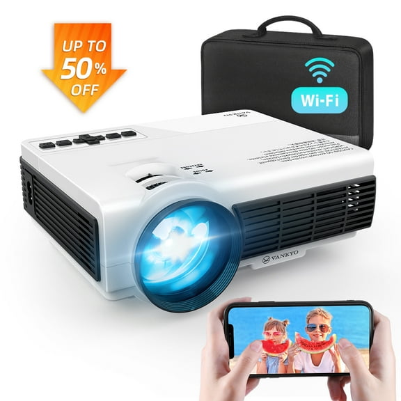 VANKYO Leisure 3W Mini Projector with Synchronize Smartphone Screen, Portable WiFi Projector Supports 1080P for iOS/Android Devices, Compatible with TV Stick, PS4, HDMI