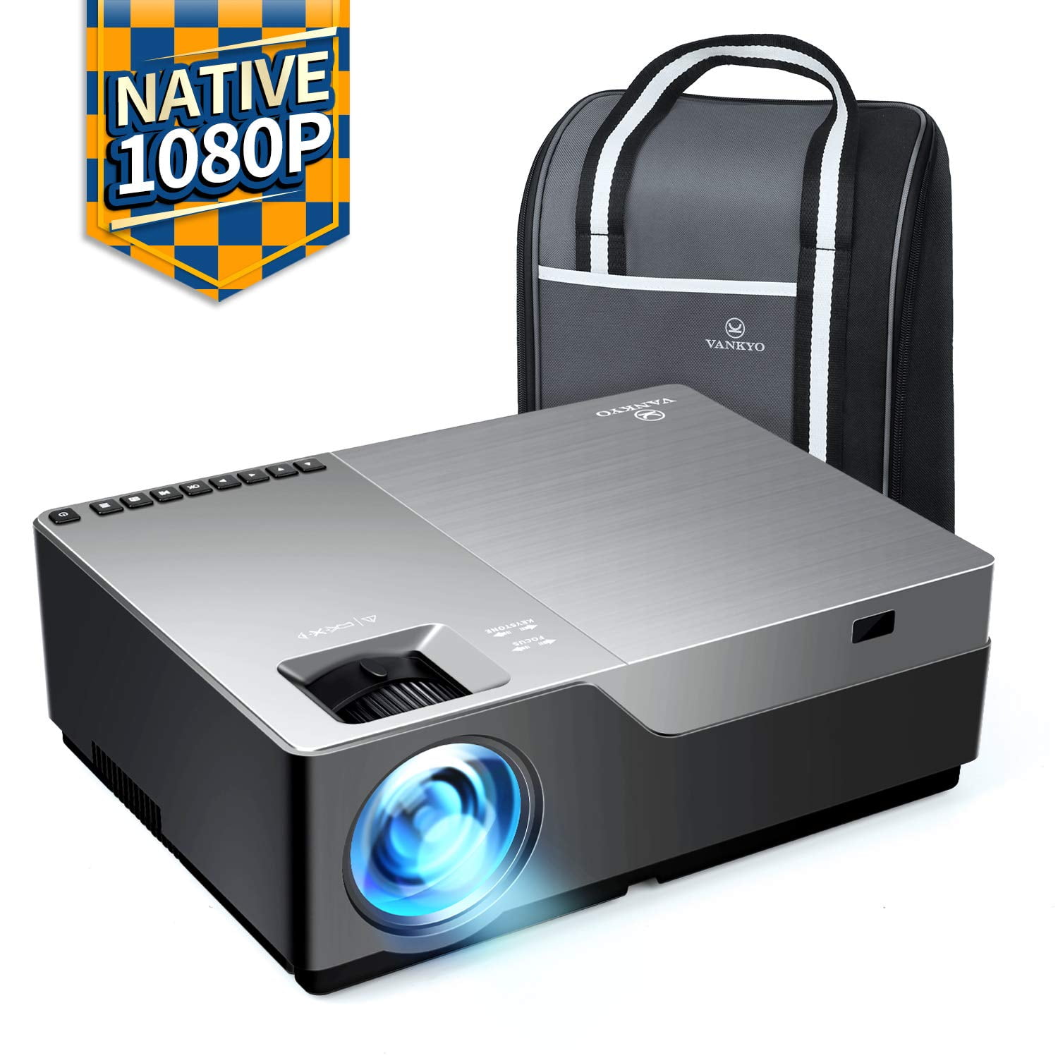  Native 1080PHD WiFi Projector, AKIYO 300'' Max iOS and Android  Wireless Connected Phone Projector, Portable Video Home Outdoor Movie  Projector, Support HDMI, TV Stick, USB, PS5, Carrying Case Included :  Electrónica