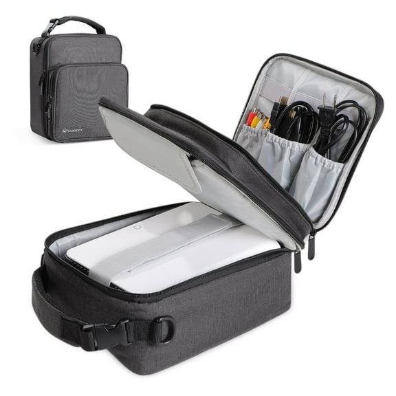 VANKYO Projector Case, Projector Bag with Accessories Storage Pockets, Waterproof and Washable Carrying Case, Compatible with Most Projectors, 7.84x9.84x5.51 inch, Gray (Medium)