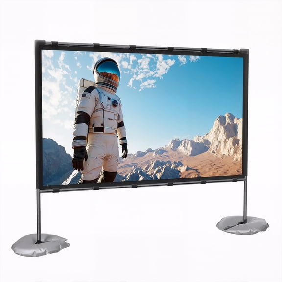 VANKYO Projector Screen with Stand, 100-inch Portable Indoor Outdoor Projector Screen, Wrinkle-Free 16:9 HD 4K Tripod Projector Screen, Adjustable Height, 160 Viewing Angle