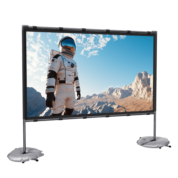 VANKYO Projector Screen with Stand, 100-inch Portable Indoor Outdoor Projector Screen, Wrinkle-Free 16:9 HD 4K Tripod Projector Screen, Adjustable Height, 160° Viewing Angle