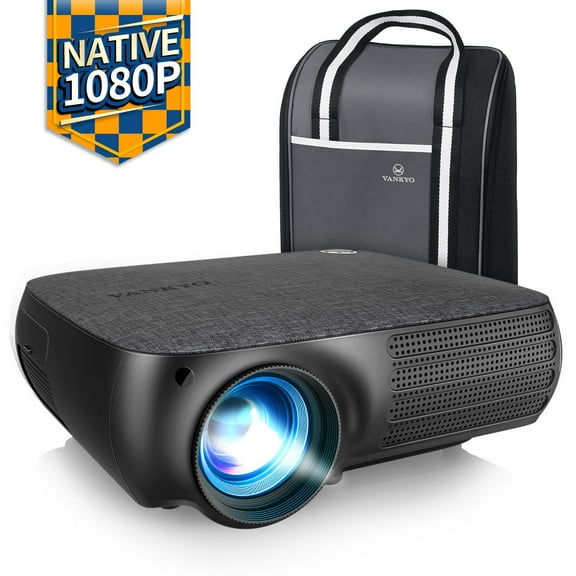VANKYO V610 Native 1080P Projector, Full HD LCD Video Projector, Compatible with Smartphone, TV Stick, HDMI, AV, USB