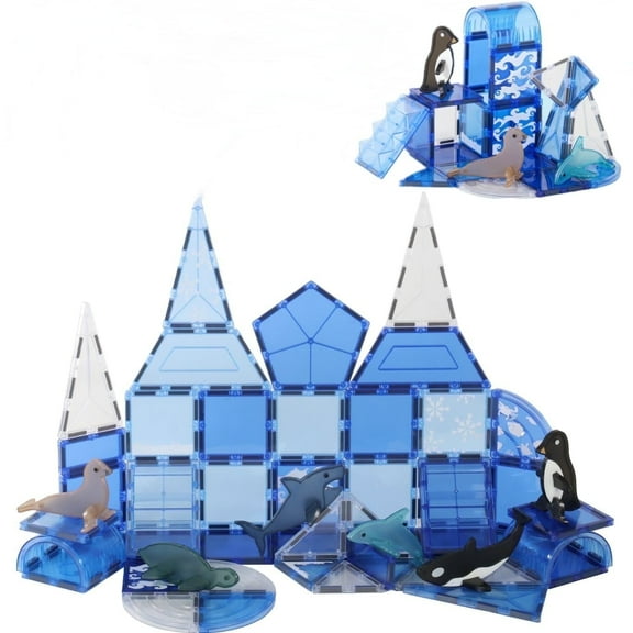 VANLINNY Magnetic Tiles for Kids, Magnetic Building Blocks Set, 3D Ocean World Magnetic Building Blocks , STEM Construction Toy for Kids Ages 3+