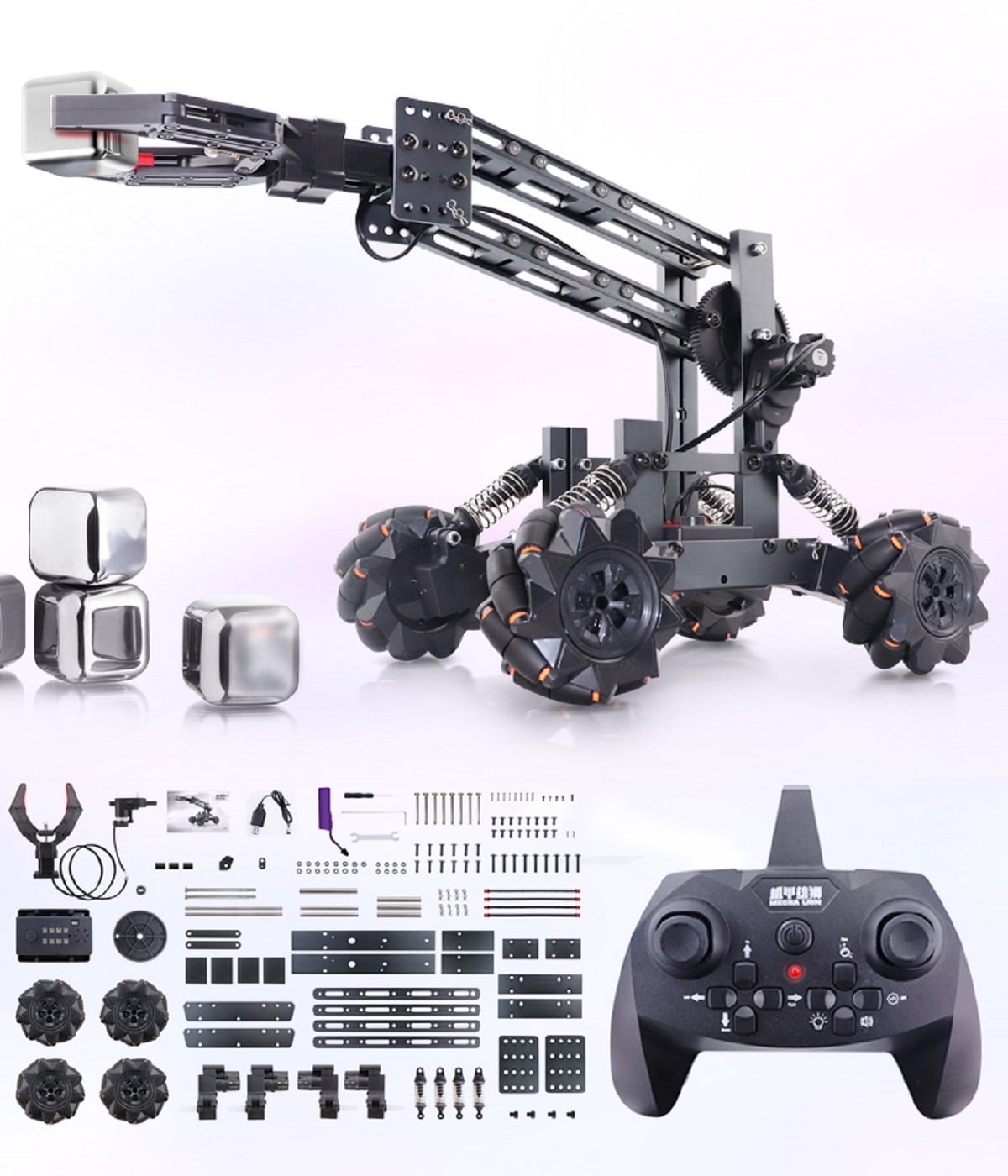 VANLINNY Robot Kit, Robot Building Kit for Kids, STEM Education Science Experiment Kit with 4-DOF Robotic Car, Model Building Toy Robot  Arm Kit, Gift for 8-12 Years Old Boys Girls.
