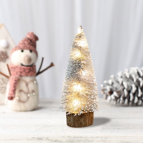 VANLOFE 25CM/9.8in Small Christmas Trees Tabletop Ornament Mini Artificial Christmas Trees Decor Merry Christmas