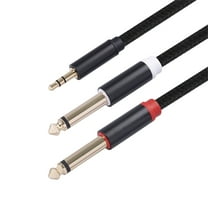 VANLOFE 3.5mm 1/8 Inch TRS To Double 6.35mm 1/4 Inch TS Mono Stereo Y-Cable Splitter Cord