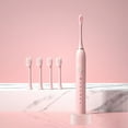 thumbnail image 1 of VANLOFE 6 Modes Electric Toothbrush With 4 Brush Heads Portable travel toothbrush Pink, 1 of 7