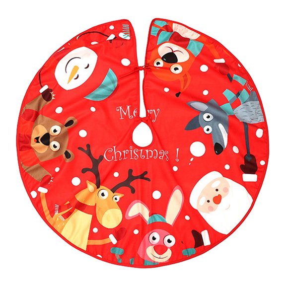 VANLOFE 90CM/35.4in Christmas Tree Skirt Christmas Tree Bottom Decor Holiday Party Supplies Merry Christmas