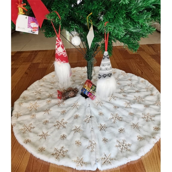 VANLOFE 90CM/35.4in Christmas Tree Skirt Ornament Christmas Bottom Decoration Holiday Party Supply Merry Christmas