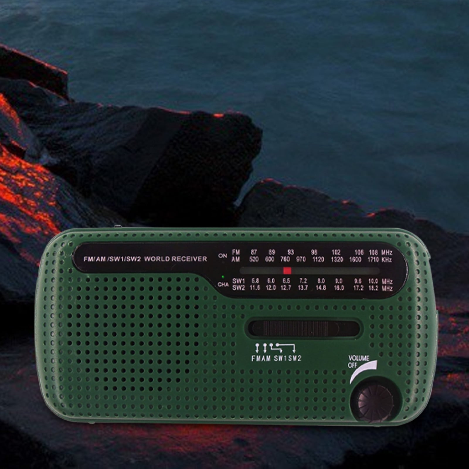 VANLOFE AM/FM/SW Radio, Solar Hand Crank Portable Survival Emergency Radio,Rechargeable Battery Power Bank USB Cellphone Charger,Camping Flashlight Lantern,SOS Alarm