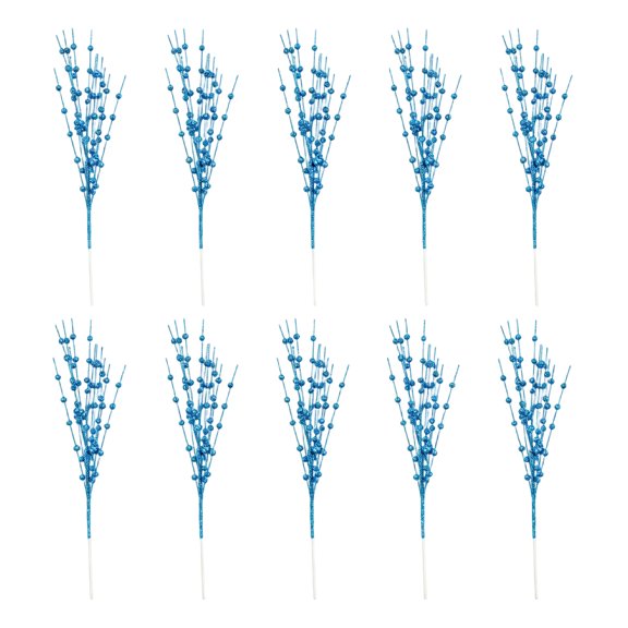VANLOFE Artificial Berry Branches 16.9 in Christmas Tree Stems Faux Blue Berries for Vase Wreath Holiday Decor