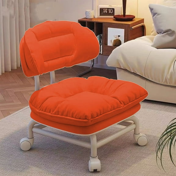 VANLOFE Backrest Rolling Stool with Brakes, Roller Chair Heavy Duty Rolling Stools with Wheels for Home Office Garage Mechanic Flooring Cleaning, 19.68*13.77*12.59in