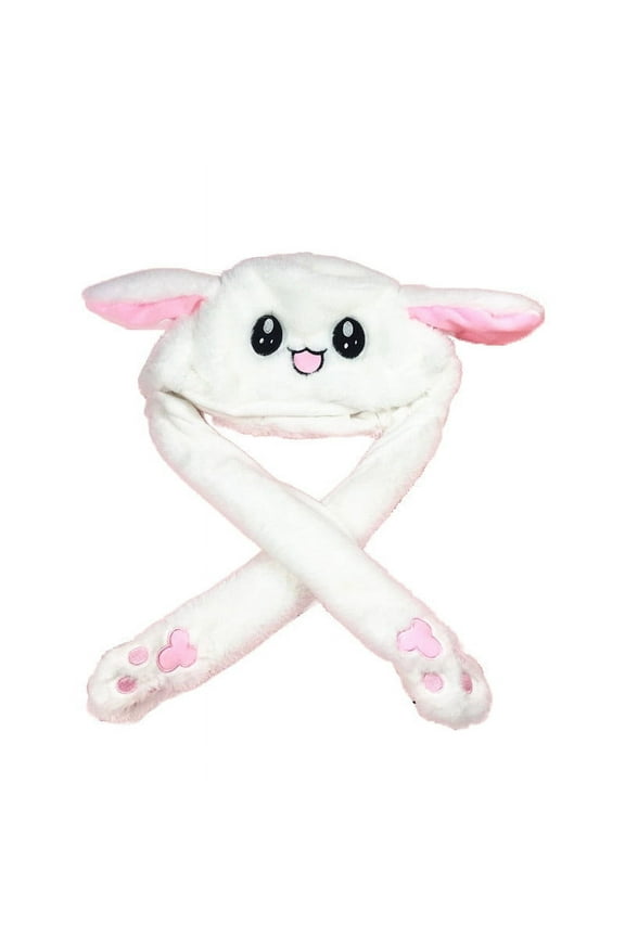 Bath Towel Cap Luminous Bunny Hat With Ears, Cute Plush Toy Warm Hat Rabbit Hat With Moving Ears, Rabbit Hat With Moving Ears, Funny Plush Rabbit For Girls 11.8*23.6in